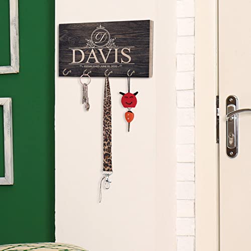 People People Personalized Wood Key Hanger for Wall | New Home Décor Gift for Wedding Housewarming | Customized Gifts for Couple Mr Mrs Key Ring People People
