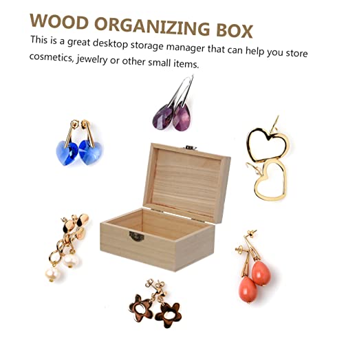 Abaodam 18 Pcs Wooden Box with Lock Ring Storage Organizer Jewelry Organizer Trays for Drawers Wood Gift Containers Unfinished Wooden Jewelry Case Abaodam