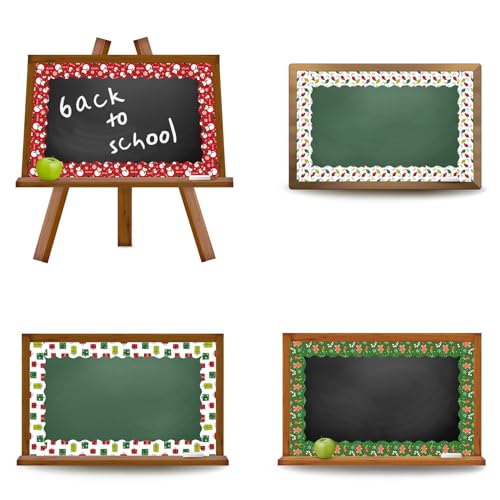 Whaline 69Ft Christmas Bulletin Board Borders Snowman Gingerbread Man Candy Bulb Self-Adhesive Bulletin Border Stickers for Holiday Classroom Office Whaline