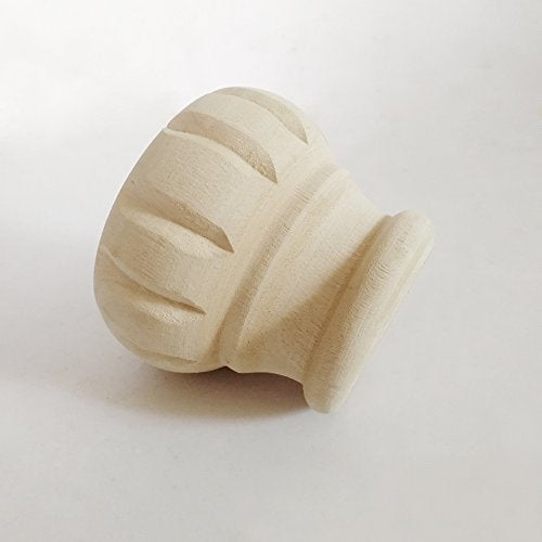 Btibpse Wooden Furniture Legs 3'' Unfinished Bun Feet for Sofa, Chair, Loveseat, Ottoman, Dresser Foot Set of 4 Btibpse