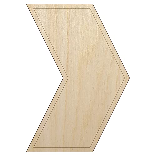 Chevron Arrow Outline Unfinished Wood Shape Piece Cutout for DIY Craft Projects - 1/8 Inch Thick - 4.70 Inch Size Sniggle Sloth