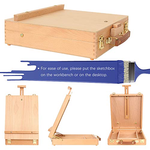 Kuyal Art Kit, 45 Piece Wooden Paint Set Crafts Drawing Painting Kit with Box Easel and 18 Acrylic Oil Paint Colors, 12 Color Pencil Etc. for Teens Kuyal