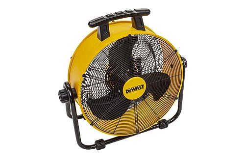 DEWALT DXF-2042 High-Velocity Industrial,Floor,Drum,Barn,Warehouse Fan Heavy Duty Mover Portable Air Circulator 3-Speed Adjustable Tilt, 20", Yellow DEWALT