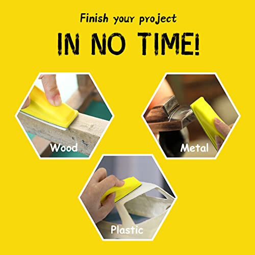 POLIWELL Micro Sander Kit 3.5” x 1” Mini Sander for Small Projects, Detail Handle Sanding Tools + Sandpaper 80 120 180 240 400 Grit for DIY Crafts POLIWELL