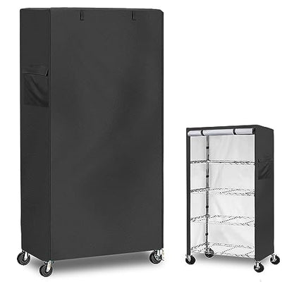 Dalema Wire Rack Cover,Heavy Duty 600D Dustproof Waterproof Shelf Cover,Storage Shelving Covers for Wire Shelves 5-Tier,Cover for 36" W x 18" D x 72"