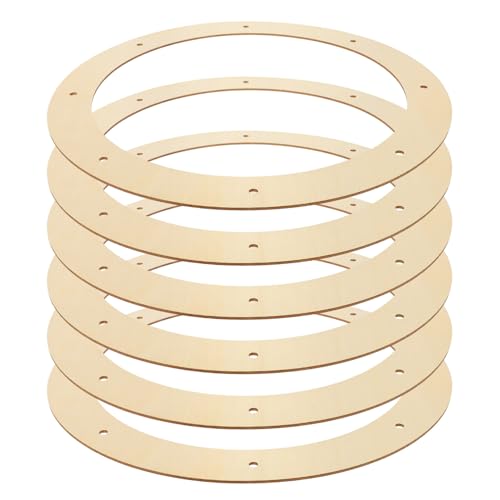 SEWACC 6pcs Wreath Form Rack Craft Floral Ring Floral Hoop Centerpiece Xmas Wreath Frame Wooden Wreath Frame Unfinished Round Metal Hoop Christmas SEWACC