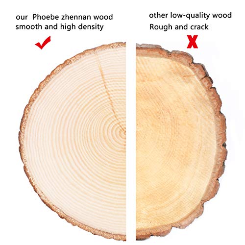 KINGCRAFT 4 Pack Large Natural Wood Slices Round Rustic Slabs Unfinished Wood Sanded 8"-10" for Wedding Centerpiece Table Birthday Party Baby Shower Kingcraft