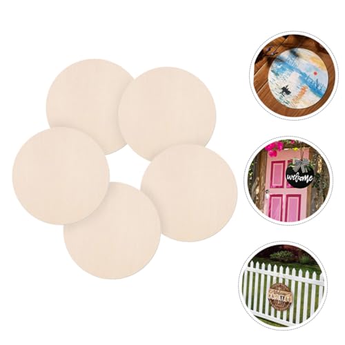BESPORTBLE 5pcs Wooden Blank Hanging Tag Christmas Wood Sign Wood Sign Blank Unfinished Wood Cutout Blank Wooden BESPORTBLE