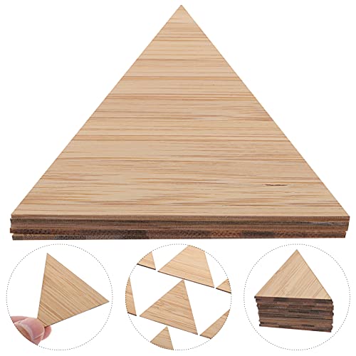 EXCEART 20pcs Unfinished Triangle Wood Pieces Blank Unfinished Wooden Cutout Shapes Slices Embellishment Ornament Discs Pieces Wedding Party Board EXCEART