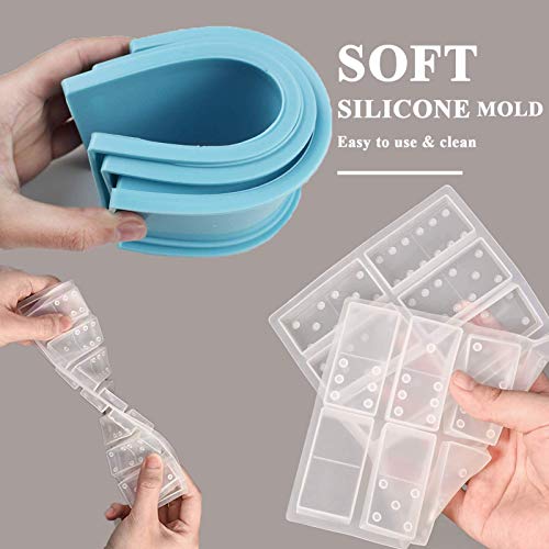 Domino Box Silicone Mold and Domino Molds Set for Resin Casting, Domino Storage Box Resin Mold for DIY Epoxy Crafts Making Tool GDDP
