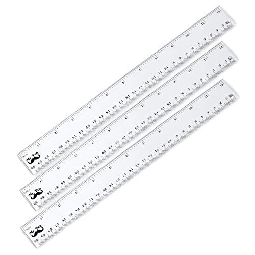 Mr. Pen- Ruler, Rulers 12 inch, Pack of 3, Clear Ruler, Plastic Ruler, Drafting Tools, Rulers for Kids, Measuring Tools, Ruler Set, Ruler inches and Mr. Pen