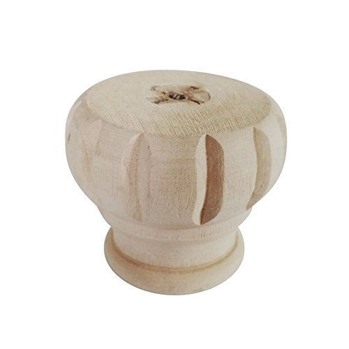 Btibpse Wooden Furniture Legs 3'' Unfinished Bun Feet for Sofa, Chair, Loveseat, Ottoman, Dresser Foot Set of 4 Btibpse