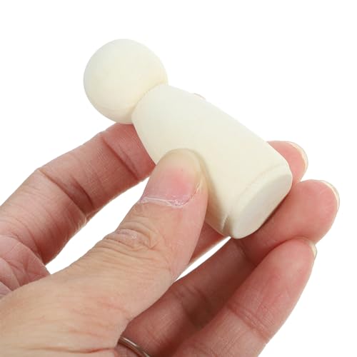 Tofficu Unfinished Wooden Peg Dolls, 36pcs Peg People Doll Bodies Wooden Figures Decorative Peg Doll People for Kids DIY Art Craft Painting Peg Game Tofficu