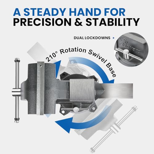 Forward CR40A-4.5In Bench Vise 210 Degrees Swivel Base Heavy Duty with Anvil (4 1/2") Forward
