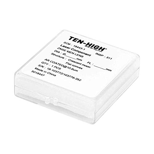 TEN-HIGH CO2 Laser Lens 12mm Laser Mirror CO2 Laser Focal Lens Laser Focus Lens, ZnSe for CO2 Laser Engraving Cutting Machine, Dia12mm FL25.4mm TEN-HIGH
