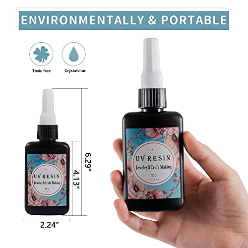 UV Resin Kit with Light-100g UV Resin with UV Flashlight,Crystal Clear Resin Glue for DIY Jewellery Making,UV Resin Kit for DIY Beginners FitUnit
