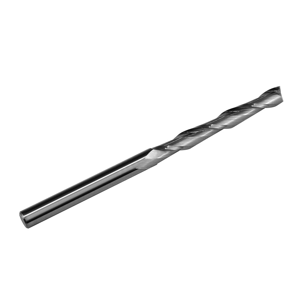 Square End Mill JESTUOUS Carbide 2 Spiral Flute Drill Bits 1/4" Shank Dia.2" Cut Length for Drilling Slotting,1 Piece JESTUOUS