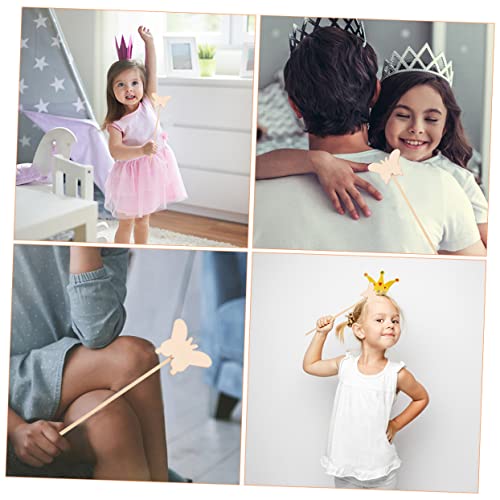Toyvian 12 Pcs Wand Diy Princess Wand Kit Unfinished Fairy Wands Butterfly Wand Fairy Wand Crafts Diy Painting Toys Kids Princess Diy Fairy Wand Toyvian