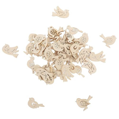 ABOOFAN Birds for Crafts, Birds Unfinished Wood Slices Cutouts Peace Dove Wood Craft Embellishments Blank Wooden Chip for DIY Scrapbooking Wedding