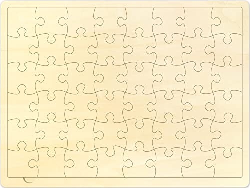 48 Piece Blank Puzzle with Puzzle Tray to Draw on, Each Piece is Unique, Custom Puzzle 14.2x10.6 Inches for Crafts & DIY, Make Your Own Wooden Jigsaw MoinKidz