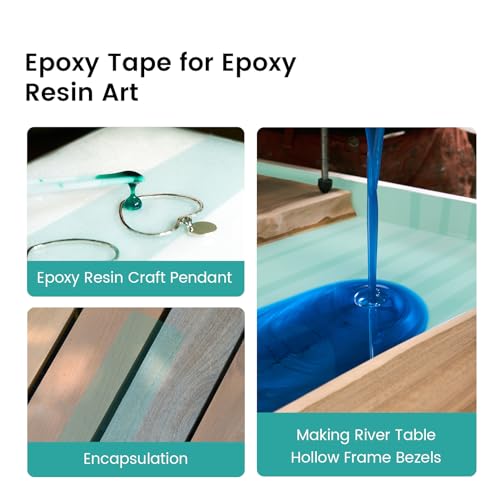 Resiners Resin Tape for Epoxy Resin Molding - 2IN W x 120FT L - Thermal Adhesive Tape, High Temperature Resistance, Easy Peel-Off, Release Resin Tape Resiners