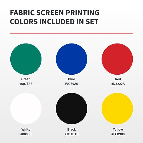 Speedball Fabric Screen Printing Ink Starter Set, 6-Colors, 4-Ounce for T-Shirt and Silkscreen Printmaking Speedball