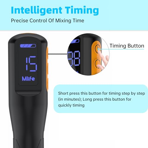 Mlife Upgraded Resin Mixer, Epoxy Resin Electric Stirrer, Paint Mixer & Timed Epoxy Resin Mixer for Epoxy Resin,Silicone Mixing, Resin Molds, DIY Mlife