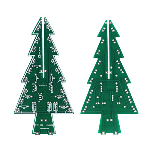 Colorful LED RGB LED Flashing Christmas Tree DIY Kits Electronics Colorful 3D Xmas Tree DIY Module Funny Kits PCB Board for Practice Learning ACEIRMC