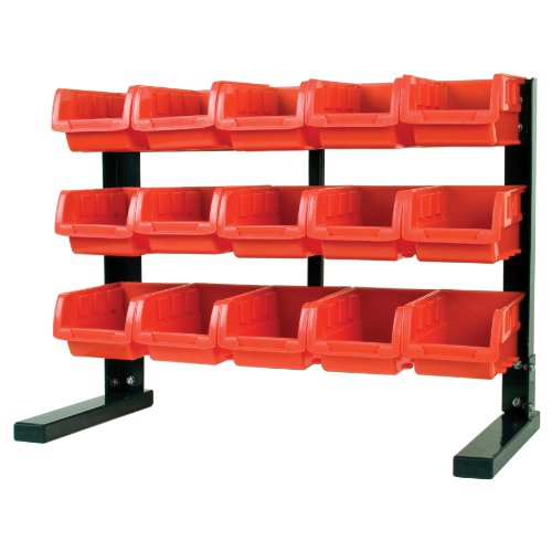 Performance Tool W5186 15-Bin Table Top Storage Rack , Red Performance Tool