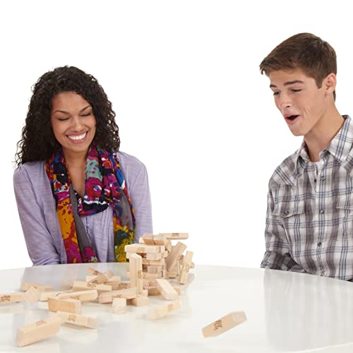 Jenga Classic Game with Genuine Hardwood Blocks, Stacking Tower Game for 1 or More Players, Kids Ages 6 and Up Jenga