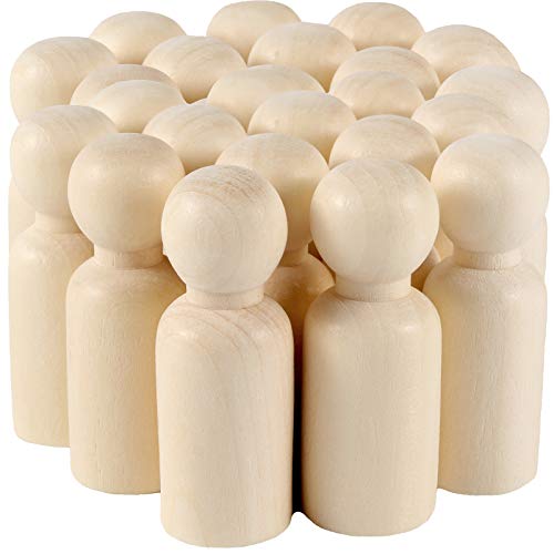 KOHAND 150 Pack Unfinished Wooden Peg Dolls, Natural Wooden Peg Doll Body, Wooden Peg Doll People for DIY Crafts, Wedding,Home Party Decoration KOHAND