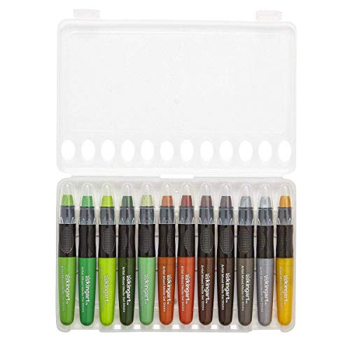 KINGART 580-48 GEL STICK Set, Artist Pigment Crayons, 48 Unique Colors, Water Soluble, Creamy, and Odorless, Use on Paper, Wood, Canvas and more KINGART