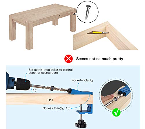 Pocket Hole Jig Kit Dowel Drill Joinery Screw Kit Carpenters Wood Woodwork Guides Joint Angle Tool Carpentry Locator KingBaas