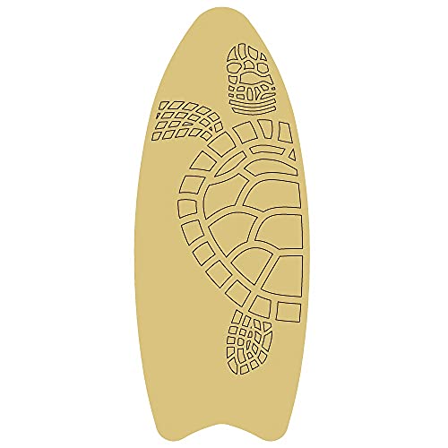 Surf Board Sea Turtle Design by Lines Cutout Unfinished Wood Summer Nautical Beach Door Hanger MDF Shape Canvas Style 1 Art 1 (24") Diverse Woodworking