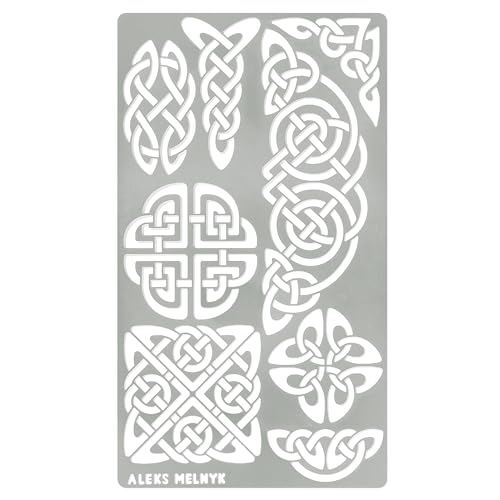 Aleks Melnyk #37.2 Metal Journal Stencil, Pyrography Celtic Patterns, Wicca Stencil, Celtic Knot Stencil, Viking Stencil, Wood Burning Template, Wood - WoodArtSupply