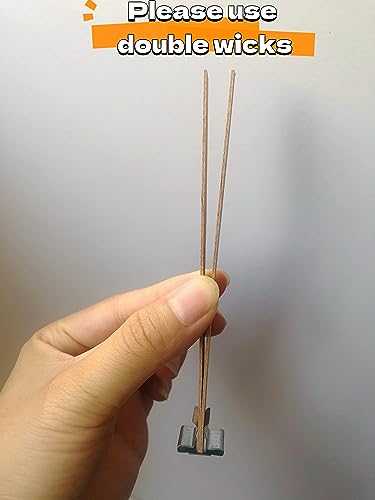 Upgraded 150pcs Wooden Candle Wicks and Stands 5.1 X 0.5 Inch Natural Candle Wood Wicks with Iron Base, Candle Cores for DIY Candle Making Craft Phinicco