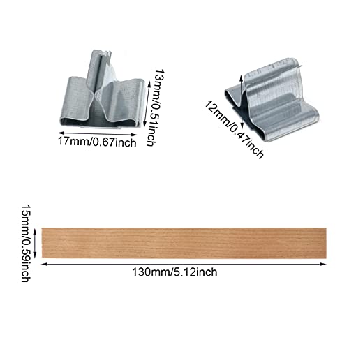 yueton 50PCS Crackling Wooden Candle Wicks Candle Making Wicks Smokeless Long Wood Wicks Candle Cores with 50PCS Metal Base for Wedding Birthday yueton