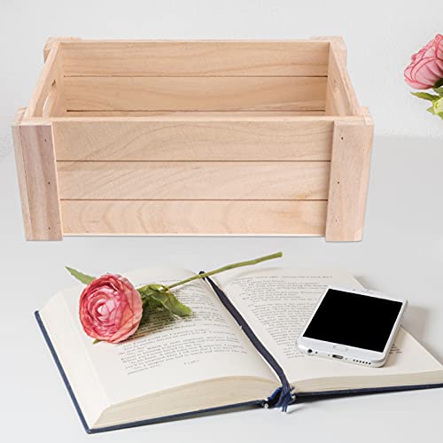 Zerodeko Wooden Storage Bin Wooden Storage Bin Wooden Tabletop Nesting Crates Decorative Mail Holder Box Farmhouse Wood Box for Document Stationery Zerodeko