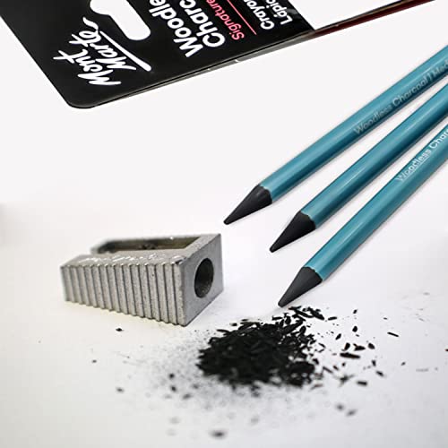 MONT MARTE Woodless Charcoal Pencils, 3 Piece. Features 3 Grades Of Charcoal Including Soft, Medium and Hard. MONT MARTE