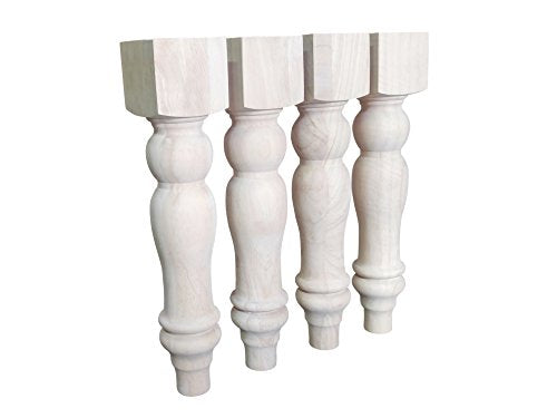 16" Unfinished Farmhouse Bench Legs or Coffee Table Legs, Set of 4 Design 59