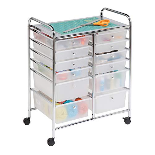Honey-Can-Do Rolling Storage Cart and Organizer with 12 Plastic Drawers Honey-Can-Do