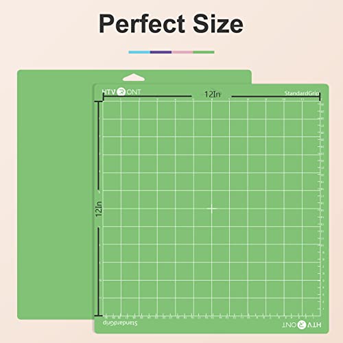 HTVRONT Cutting Mat for Cricut, 5 Pack Cutting Mat 12x12 for Cricut Maker/Maker 3/Explore 3/Air/Air 2/One(StandardGrip, LightGrip, StrongGrip, HTVRONT