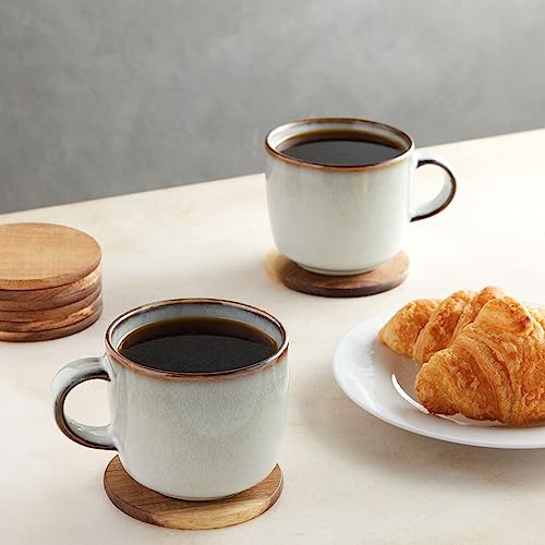 8 Pack Acacia Wood Coasters for Coffee Table - Wooden Coasters for Drinks, Dining Table, Bar (4 In) Juvale