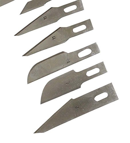 BLADE PRO 10 Piece Assorted Sizes & Shapes Crafting Blades For Knife | Steel Build For Sharp Precise Cutting | Great For Arts & Crafts HAWK IMPORTERS, INC