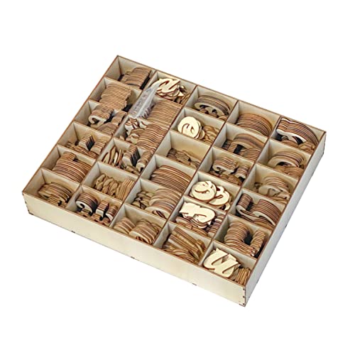 570 Pieces 2 Inch Unfinished Wooden Letters for Crafts Cursive Wood Letters ABCs with Sorting Trays Cregugua
