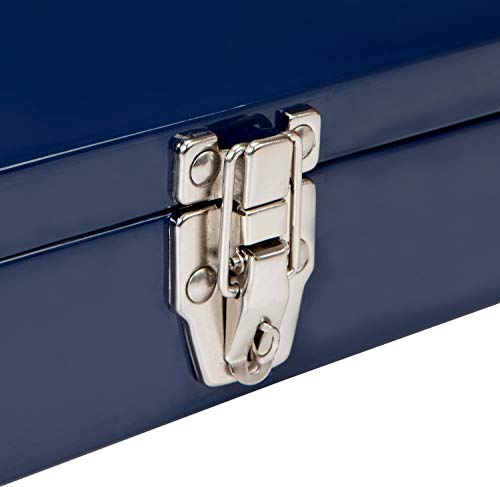 TCE ATB102U Torin 16" Hip Roof Style Portable Steel Tool Box with Metal Latch Closure, Blue TCE