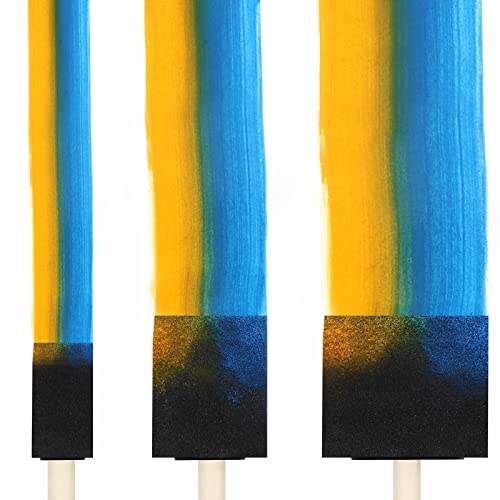 24 Pcs Foam Paint Brushes, Wood Handle Sponge Brushes for Painting, Staining, Varnishes, and DIY Craft Projects (1'', 2'' and 3'') Phinus