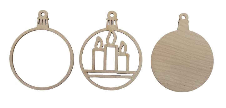 Candle Door Sign 3 Pieces Laser Cut Out Unfinished RND60 The Wood Shape Store