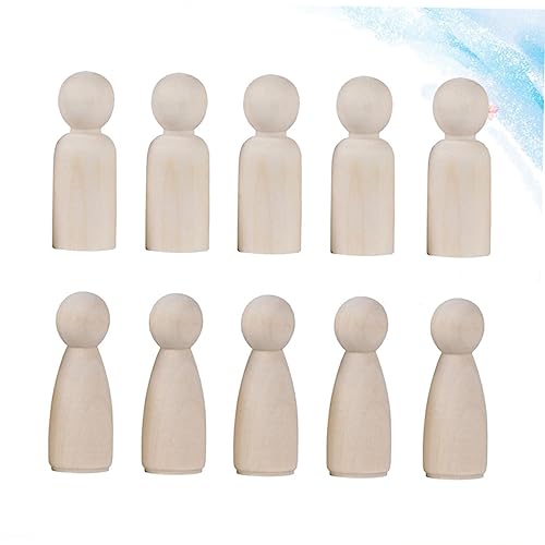 COHEALI 40pcs Blank Wood Puppet Art Craft Wood Peg Wood People Figure Peg Doll Toy Unfinished Wood Dolls Peg Doll Kit Toys for Kids Unfinished DIY COHEALI