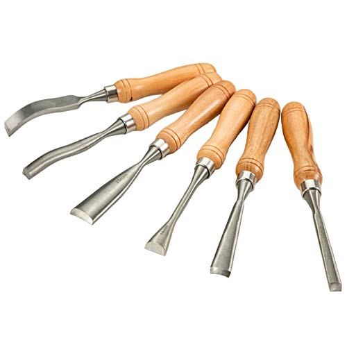 Mophorn Wood Chisel Sets 12pcs,Wood Carving Hand Chisel 3-3/4Inch Blade Length,Woodworking Chisels with Red Eucalyptus Handle,Wood Tool Box,for Wood Mophorn